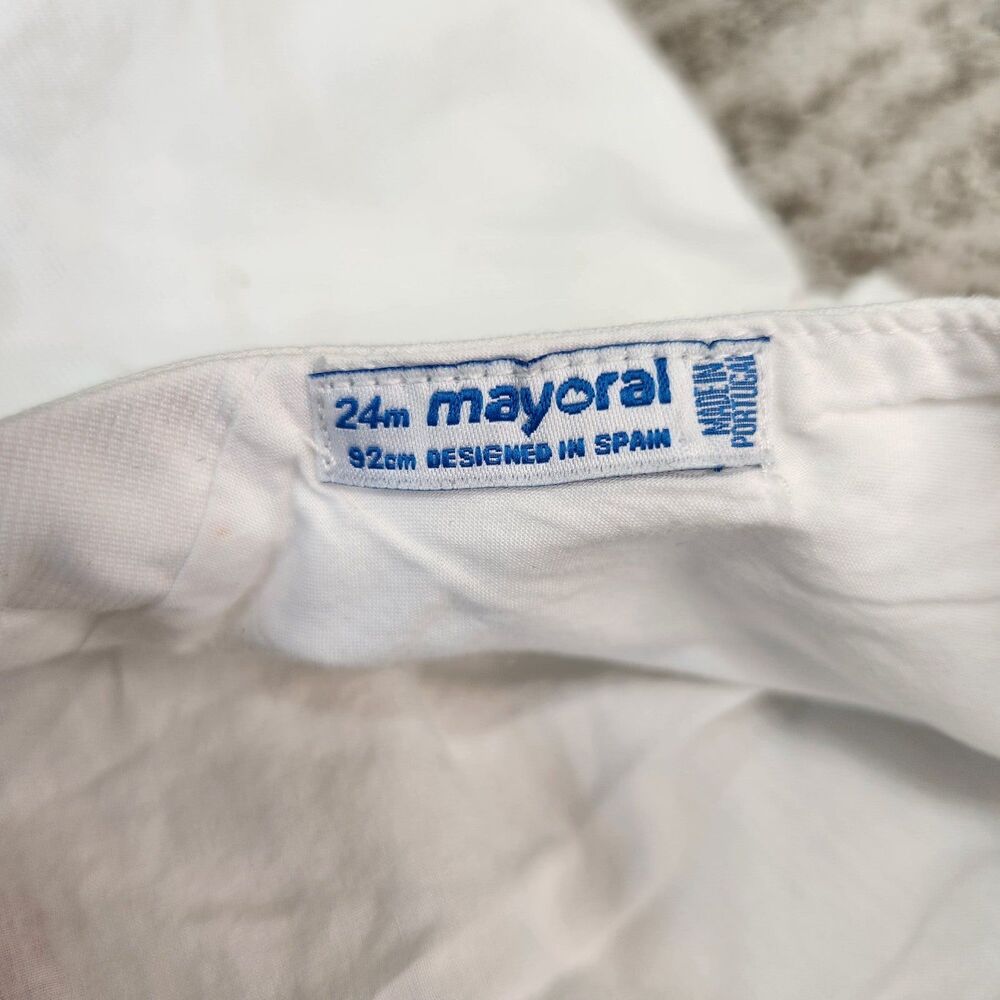 Mayoral short sleeve applique white ruffle tunic top size 24 months - Picture 2 of 10